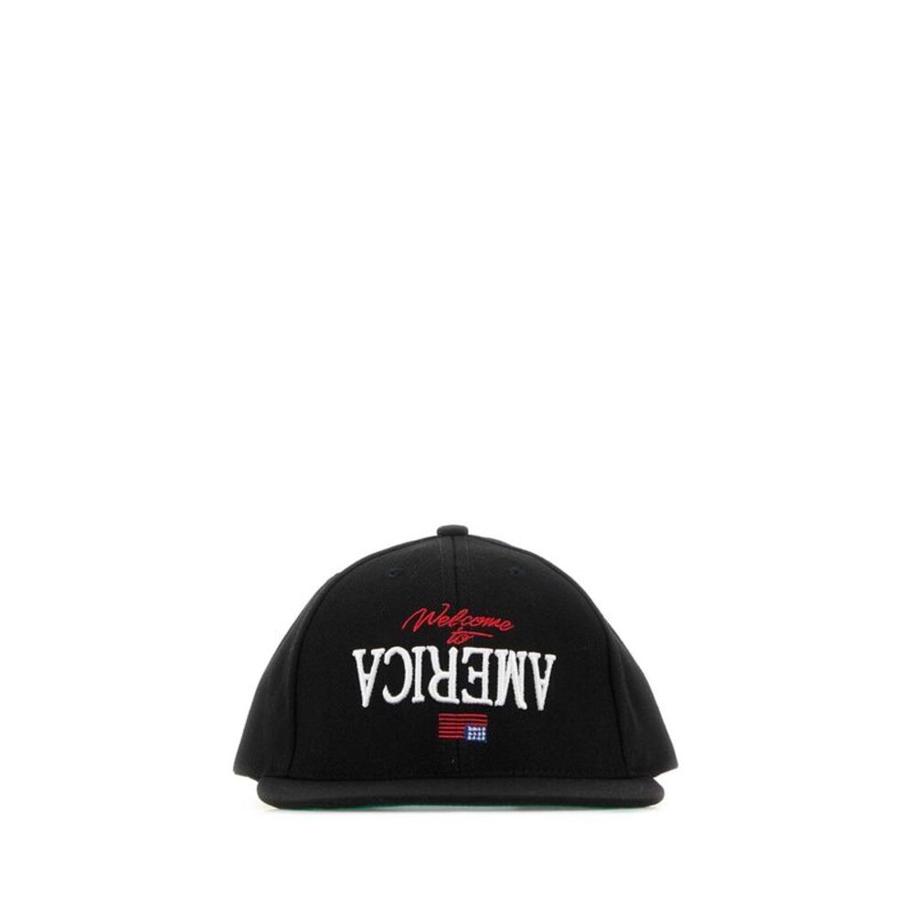 Willy Chavarria Men Black Canvas Baseball Cap